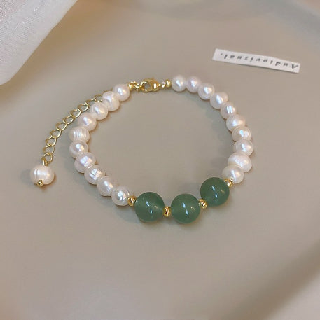Semi Precious Crystal Love Pearl Bracelets