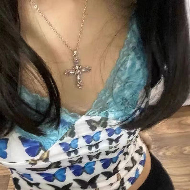 “The Empress” Cross Rhinestone Pendant