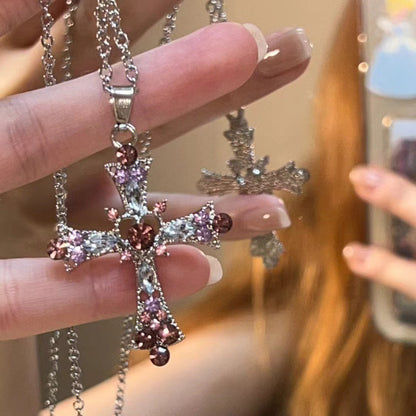 “The Empress” Cross Rhinestone Pendant