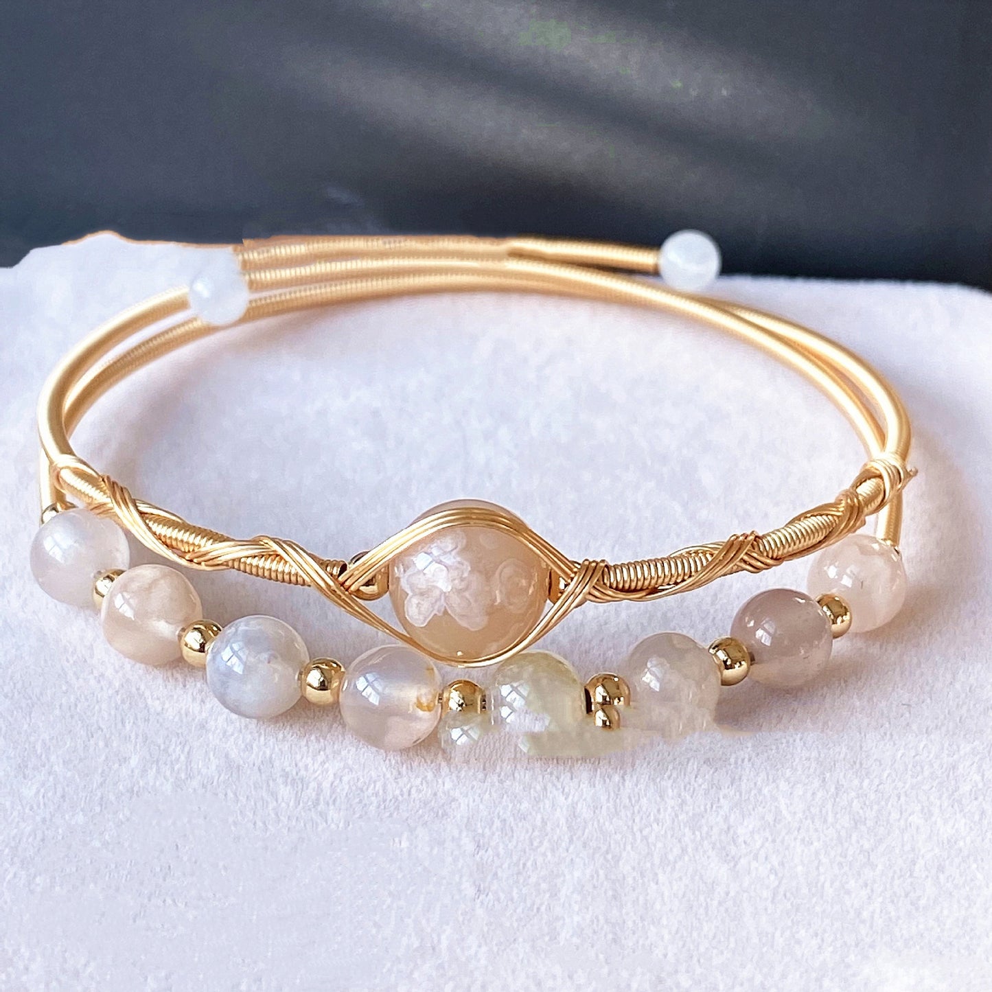Moonstone Amethyst Freshwater Pearl Bracelet