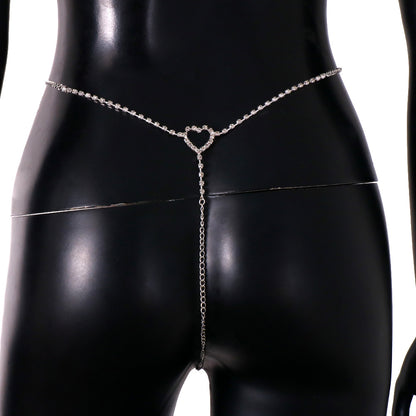 Whale Tale Rhinestone Heart Waist Chain