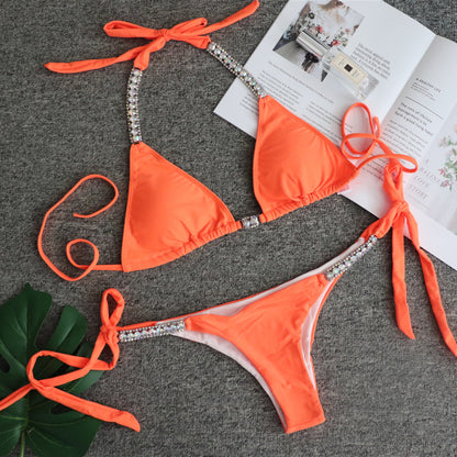 Crystal Embellished Bikini Set