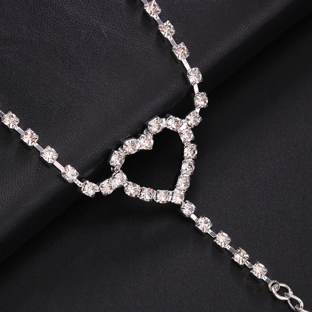 Whale Tale Rhinestone Heart Waist Chain