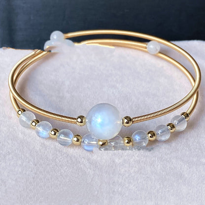Moonstone Amethyst Freshwater Pearl Bracelet