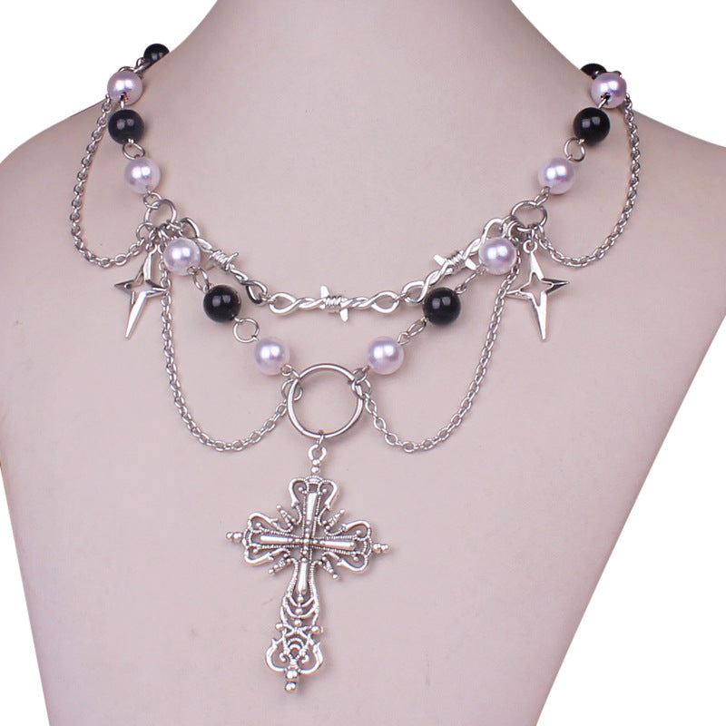 Pearl Cross Necklace