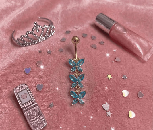 “Chloe” Butterfly Dangle Navel Ring