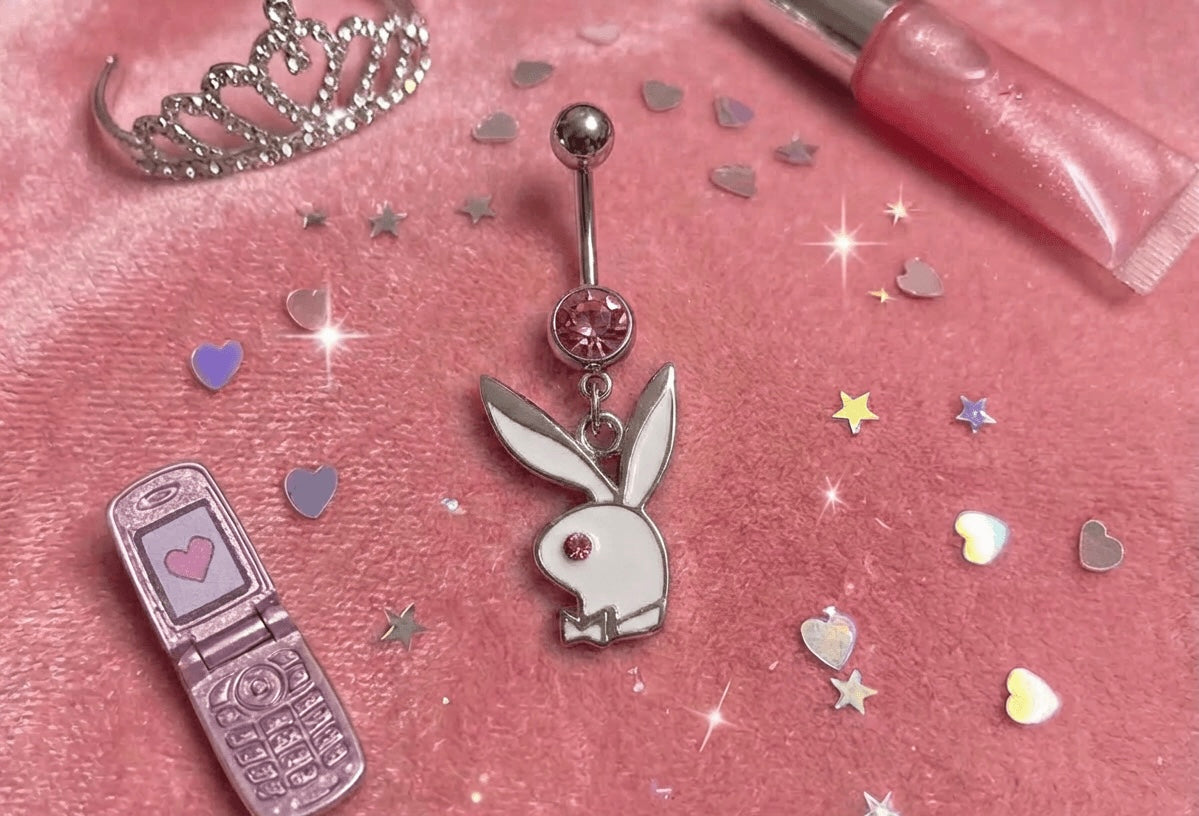 “PLAYGIRL” Crystal Bunny Navel Ring