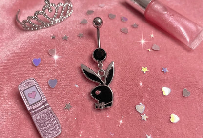 “PLAYGIRL” Crystal Bunny Navel Ring