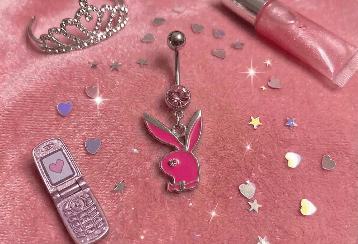 “PLAYGIRL” Crystal Bunny Navel Ring