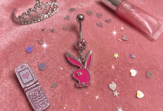 “PLAYGIRL” Crystal Bunny Navel Ring