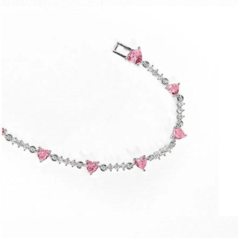 Gold Plated Bow Heart Crystal Rhinestone Bracelet