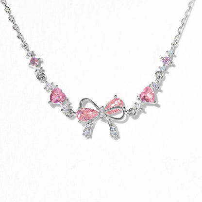Gold Plated Bow Heart Crystal Rhinestone Bracelet
