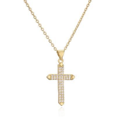 Turquoise Cross Necklace Clavicle Chain