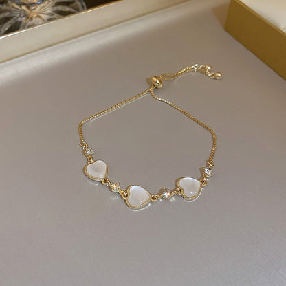 Semi Precious Crystal Love Pearl Bracelets