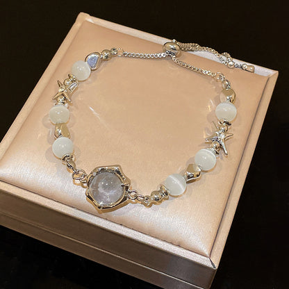 Semi Precious Crystal Love Pearl Bracelets