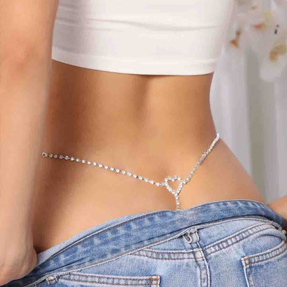 Whale Tale Rhinestone Heart Waist Chain