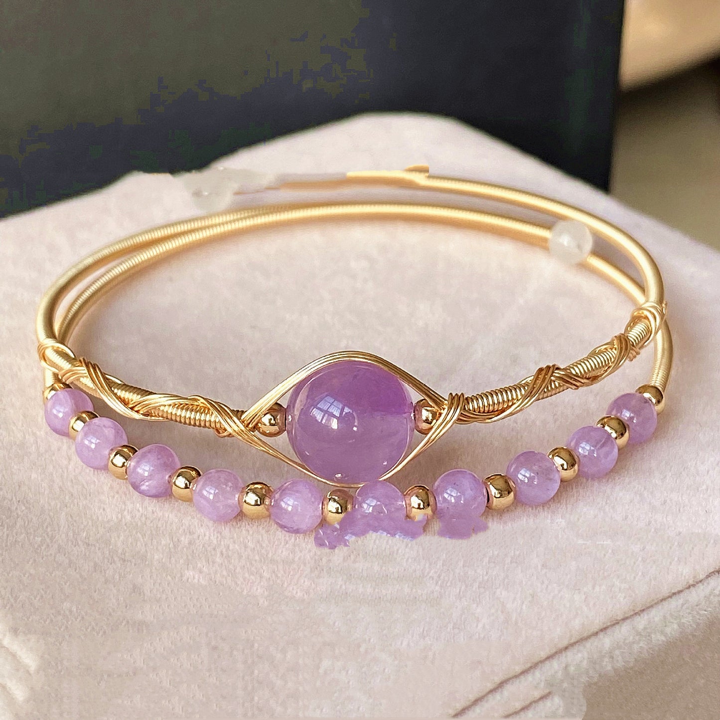 Moonstone Amethyst Freshwater Pearl Bracelet