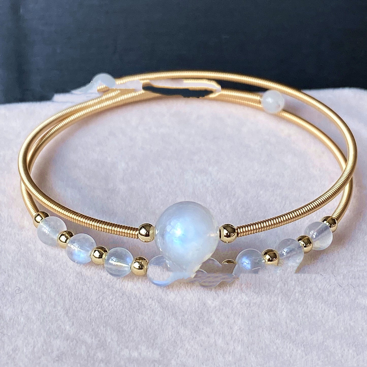 Moonstone Amethyst Freshwater Pearl Bracelet