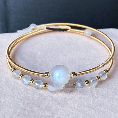 Moonstone Amethyst Freshwater Pearl Bracelet