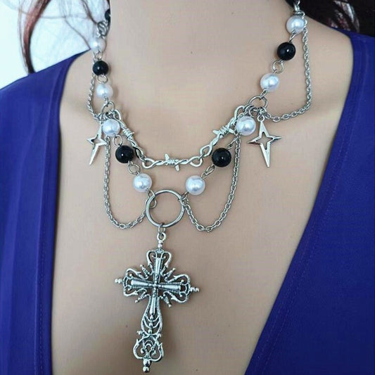 Pearl Cross Necklace